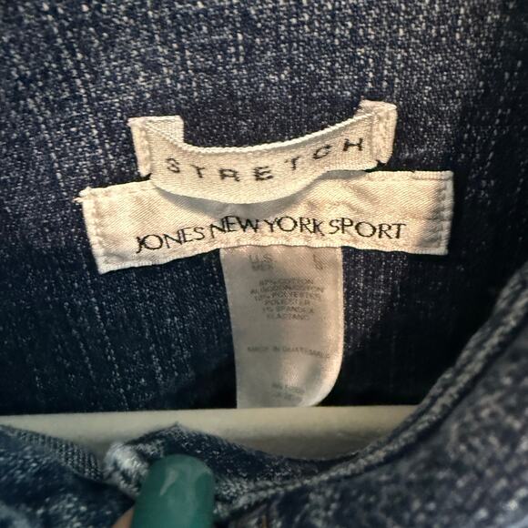 Women's Jones New York Sport Denim Blue Jean Button Front Jacket Size Large - Picture 5 of 9